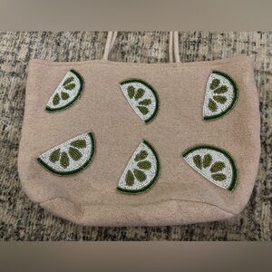 Beaded Lime Slice Tote Bag